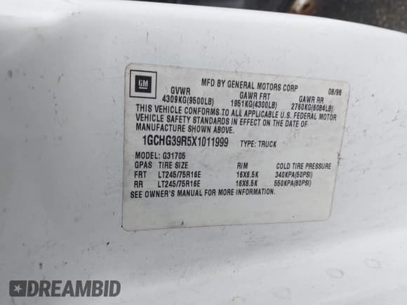 ✅ 1999 Chevrolet Express • VIN: 1GCHG39R5X1011999 • Лот: 43697050. Опубликован ранее на IAAI с пробегом 230 000 миль. Бесплатный доступ к архиву аукционных продаж из США и подробный отчёт об истории автомобиля на DreamBid. Изображение 9.