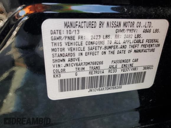 ✅ 2013 Infiniti G37 x • VIN: JN1CV6AR7DM768266 • Lot: 65129605. Wystawiony na Copart z przebiegiem 68 849 mil. Bezpłatny archiwum sprzedaży aukcyjnych z USA i szczegółowy raport historii pojazdu na DreamBid. Zdjęcie 12.