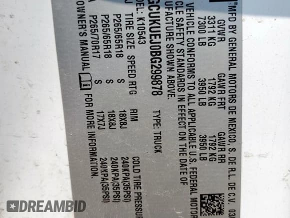 ✅ 2011 Chevrolet Silverado 1500 1HY • VIN: 3GCUKUEJ0BG299878 • Lot: 80078005. Listed on Copart with 168,842 mi. Free auction sales archive from the USA and detailed vehicle history report at DreamBid. Image 12.