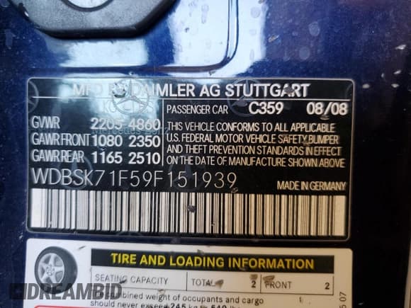 ✅ 2009 Mercedes-Benz SL 550 • VIN: WDBSK71F59F151939 • Лот: 71189084. Опубликован ранее на Copart с пробегом Не указан. Бесплатный доступ к архиву аукционных продаж из США и подробный отчёт об истории автомобиля на DreamBid. Изображение 13.