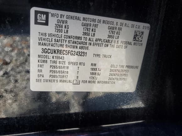 ✅ 2015 Chevrolet Silverado 1500 LT • VIN: 3GCUKREC5FG243231 • Lot: 87190705. Wystawiony na Copart z przebiegiem 117 896 mil. Bezpłatny archiwum sprzedaży aukcyjnych z USA i szczegółowy raport historii pojazdu na DreamBid. Zdjęcie 12.