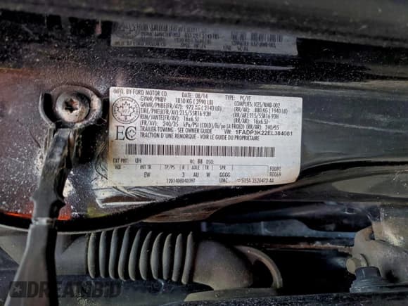 ✅ 2014 Ford Focus SE • VIN: 1FADP3K22EL384081 • Lot: 94130645. Listed on Copart with 188,840 mi. Free auction sales archive from the USA and detailed vehicle history report at DreamBid. Image 12.