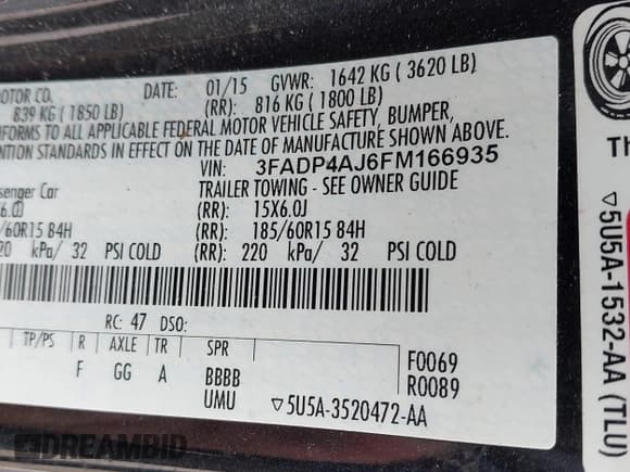 ✅ 2015 Ford Fiesta S • VIN: 3FADP4AJ6FM166935 • Лот: 43523917. Опубликован ранее на IAAI с пробегом 87 569 миль. Бесплатный доступ к архиву аукционных продаж из США и подробный отчёт об истории автомобиля на DreamBid. Изображение 9.