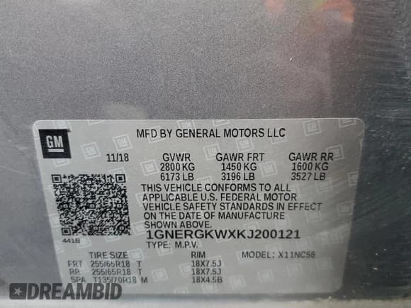 ✅ 2019 Chevrolet Traverse LT Cloth • VIN: 1GNERGKWXKJ200121 • Lot: 93760355. Wystawiony na Copart z przebiegiem Nie podano. Bezpłatny archiwum sprzedaży aukcyjnych z USA i szczegółowy raport historii pojazdu na DreamBid. Zdjęcie 14.