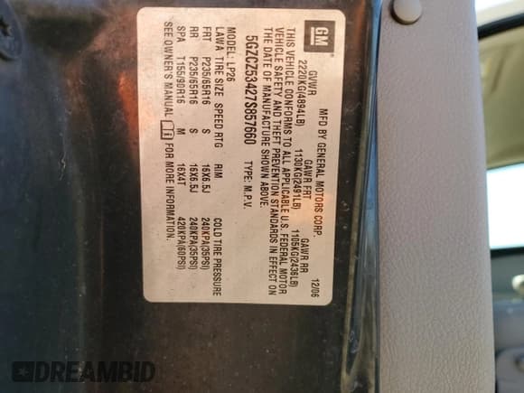 ✅ 2007 Saturn VUE V6 • VIN: 5GZCZ53427S857660 • Lot: 49098655. Wystawiony na Copart z przebiegiem 103 563 mil. Bezpłatny archiwum sprzedaży aukcyjnych z USA i szczegółowy raport historii pojazdu na DreamBid. Zdjęcie 12.