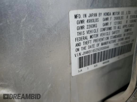 ✅ 2005 Acura RL • VIN: JH4KB16525C008844 • Лот: 66582614. Опубликован ранее на Copart с пробегом 245 175 миль. Бесплатный доступ к архиву аукционных продаж из США и подробный отчёт об истории автомобиля на DreamBid. Изображение 15.