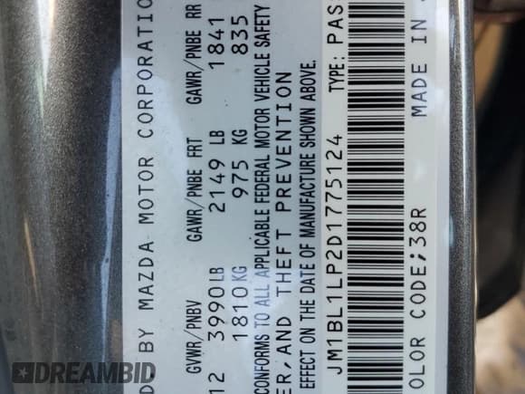 ✅ 2013 Mazda 3 i Touring • VIN: JM1BL1LP2D1775124 • Лот: 66806315. Опубликован ранее на Copart с пробегом 261 009 миль. Бесплатный доступ к архиву аукционных продаж из США и подробный отчёт об истории автомобиля на DreamBid. Изображение 12.