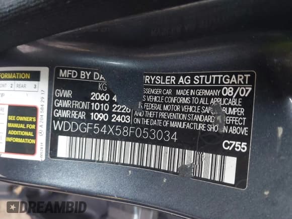 ✅ 2008 Mercedes-Benz C 300 Sport • VIN: WDDGF54X58F053034 • Лот: 42299291. Опубликован ранее на IAAI с пробегом 126 120 миль. Бесплатный доступ к архиву аукционных продаж из США и подробный отчёт об истории автомобиля на DreamBid. Изображение 9.