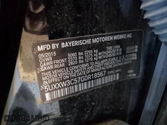 ✅ 2016 BMW X4 xDrive28i • VIN: 5UXXW3C57G0R18567 • Lot: 80790655. Wystawiony na Copart z przebiegiem 126 608 mil. Bezpłatny archiwum sprzedaży aukcyjnych z USA i szczegółowy raport historii pojazdu na DreamBid. Zdjęcie 13.