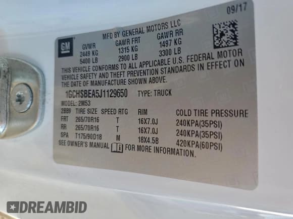 ✅ 2018 Chevrolet Colorado 2WD Work Truck • VIN: 1GCHSBEA5J1129650 • Lot: 94179385. Listed on Copart with 126,276 mi. Free auction sales archive from the USA and detailed vehicle history report at DreamBid. Image 13.