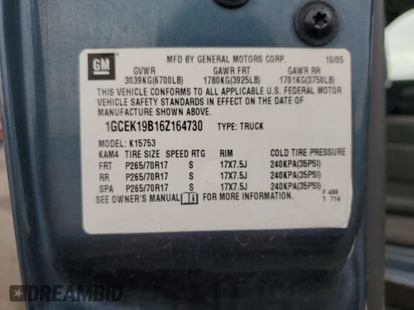 ✅ 2006 Chevrolet Silverado 1500 LT1 • VIN: 1GCEK19B16Z164730 • Лот: 90949735. Опубликован ранее на Copart с пробегом 202 994 миль. Бесплатный доступ к архиву аукционных продаж из США и подробный отчёт об истории автомобиля на DreamBid. Изображение 12.