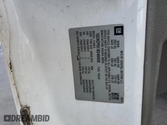 ✅ 2011 Chevrolet Silverado 1500 Work Truck • VIN: 1GCNCPEX1BZ466658 • Лот: 56483065. Опубликован ранее на Copart с пробегом 316 473 миль. Бесплатный доступ к архиву аукционных продаж из США и подробный отчёт об истории автомобиля на DreamBid. Изображение 12.