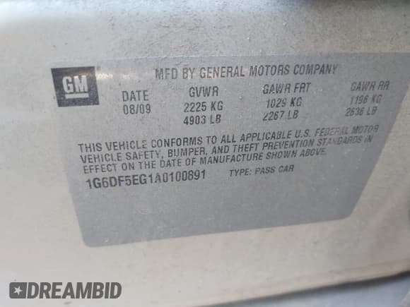 ✅ 2010 Cadillac CTS Luxury • VIN: 1G6DF5EG1A0100891 • Лот: 43157275. Опубликован ранее на IAAI с пробегом 125 817 миль. Бесплатный доступ к архиву аукционных продаж из США и подробный отчёт об истории автомобиля на DreamBid. Изображение 9.