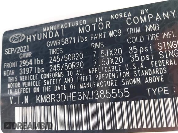 ✅ 2022 Hyundai Palisade SEL • VIN: KM8R3DHE3NU385555 • Лот: 43075991. Опубликован ранее на IAAI с пробегом 84 418 миль. Бесплатный доступ к архиву аукционных продаж из США и подробный отчёт об истории автомобиля на DreamBid. Изображение 9.