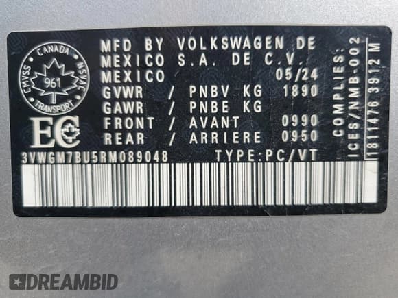 ✅ 2024 Volkswagen Jetta SEL • VIN: 3VWGM7BU5RM089048 • Lot: 81390635. Wystawiony na Copart z przebiegiem 39 600 mil. Bezpłatny archiwum sprzedaży aukcyjnych z USA i szczegółowy raport historii pojazdu na DreamBid. Zdjęcie 12.