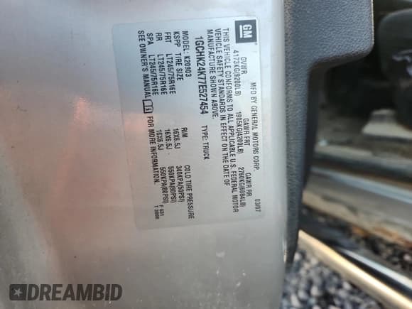 ✅ 2007 Chevrolet Silverado 2500HD 1LT • VIN: 1GCHK24K77E527454 • Лот: 89661125. Опубликован ранее на Copart с пробегом 171 196 миль. Бесплатный доступ к архиву аукционных продаж из США и подробный отчёт об истории автомобиля на DreamBid. Изображение 12.