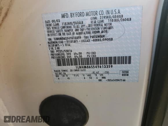 ✅ 2004 Lincoln LS Luxury • VIN: 1LNHM86S54Y613359 • Lot: 91922635. Wystawiony na Copart z przebiegiem Nie podano. Bezpłatny archiwum sprzedaży aukcyjnych z USA i szczegółowy raport historii pojazdu na DreamBid. Zdjęcie 12.