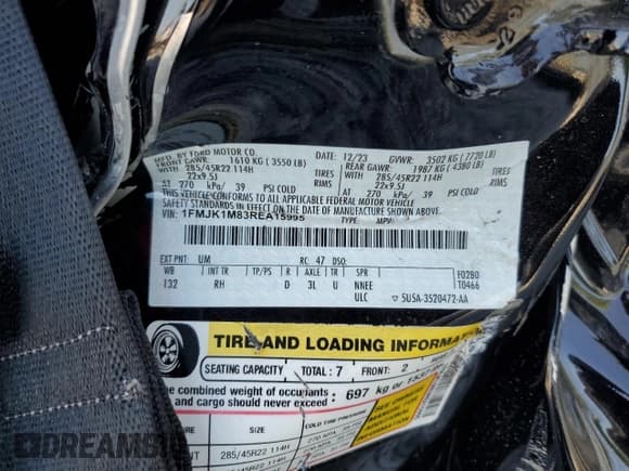 ✅ 2024 Ford Expedition Max Platinum • VIN: 1FMJK1M83REA15995 • Lot: 51961955. Wystawiony na Copart z przebiegiem Nie podano. Bezpłatny archiwum sprzedaży aukcyjnych z USA i szczegółowy raport historii pojazdu na DreamBid. Zdjęcie 14.