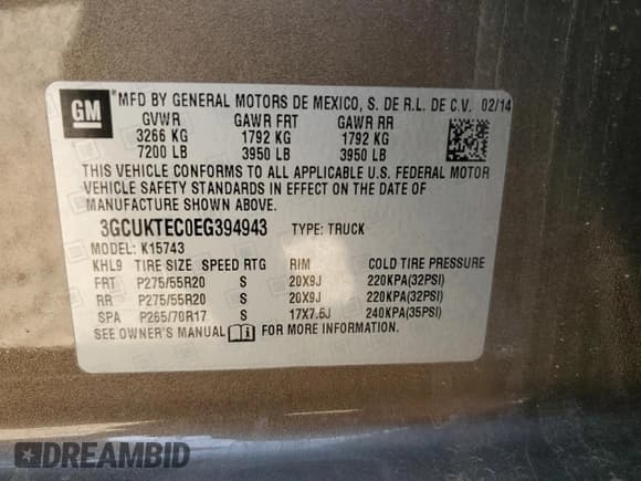 ✅ 2014 Chevrolet Silverado 1500 High Country • VIN: 3GCUKTEC0EG394943 • Лот: 87604505. Опубликован ранее на Copart с пробегом 123 650 миль. Бесплатный доступ к архиву аукционных продаж из США и подробный отчёт об истории автомобиля на DreamBid. Изображение 14.