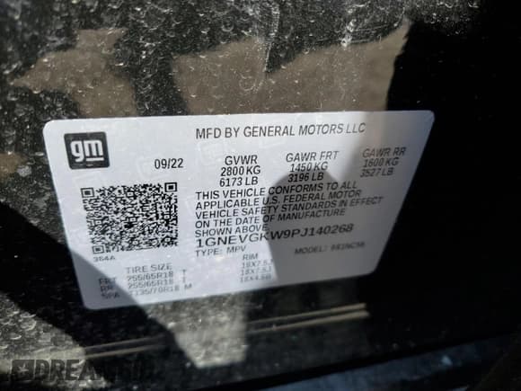 ✅ 2023 Chevrolet Traverse LT Cloth • VIN: 1GNEVGKW9PJ140268 • Lot: 52632523. Wystawiony na Copart z przebiegiem 20 255 mil. Bezpłatny archiwum sprzedaży aukcyjnych z USA i szczegółowy raport historii pojazdu na DreamBid. Zdjęcie 13.