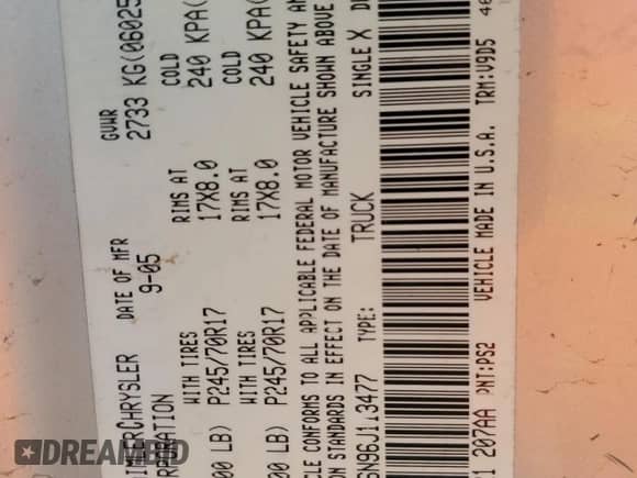 ✅ 2006 Dodge 1500 ST • VIN: 1D7HA16N96J113477 • Лот: 79621834. Размещён на Copart с пробегом 248 059 миль миль. Получите бесплатный доступ к архиву аукционных продаж из США и посмотрите подробный отчёт об истории автомобиля на DreamBid. Изображение 13.