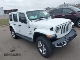 ✅ 2021 Jeep Wrangler Unlimited Sahara • VIN: 1C4HJXEG4MW748395 • Lot: 43569883. Listed on IAAI with 93,704 mi. Free auction sales archive from the USA and detailed vehicle history report at DreamBid. Image 1.