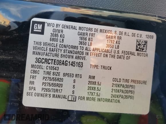 ✅ 2010 Chevrolet Silverado 1500 LTZ • VIN: 3GCRCTE08AG145163 • Lot: 40663859. Listed on IAAI with 139,046 mi. Free auction sales archive from the USA and detailed vehicle history report at DreamBid. Image 9.
