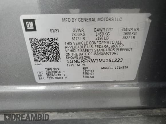 ✅ 2021 Chevrolet Traverse LS • VIN: 1GNERFKW1MJ161223 • Lot: 82247895. Listed on Copart with 136,430 mi. Free auction sales archive from the USA and detailed vehicle history report at DreamBid. Image 12.