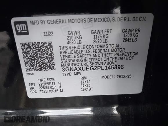 ✅ 2023 Chevrolet Equinox LT • VIN: 3GNAXUEG2PL145896 • Лот: 43509344. Опубликован ранее на IAAI с пробегом 29 332 миль. Бесплатный доступ к архиву аукционных продаж из США и подробный отчёт об истории автомобиля на DreamBid. Изображение 9.