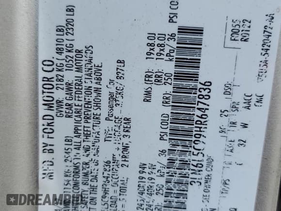 ✅ 2017 Lincoln MKZ Select • VIN: 3LN6L5C99HR647836 • Lot: 92016375. Wystawiony na Copart z przebiegiem 97 729 mil. Bezpłatny archiwum sprzedaży aukcyjnych z USA i szczegółowy raport historii pojazdu na DreamBid. Zdjęcie 12.