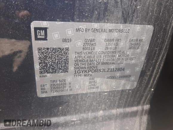 ✅ 2020 Cadillac XT6 AWD Premium Luxury • VIN: 1GYKPDRS3LZ112804 • Lot: 56648573. Wystawiony na Copart z przebiegiem 80 481 mil. Bezpłatny archiwum sprzedaży aukcyjnych z USA i szczegółowy raport historii pojazdu na DreamBid. Zdjęcie 13.