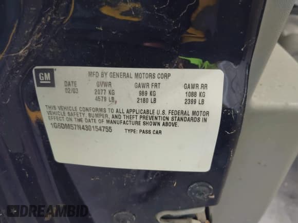 ✅ 2003 Cadillac CTS • VIN: 1G6DM57N430154755 • Lot: 42467586. Wystawiony na IAAI z przebiegiem 211 439 mil. Bezpłatny archiwum sprzedaży aukcyjnych z USA i szczegółowy raport historii pojazdu na DreamBid. Zdjęcie 9.