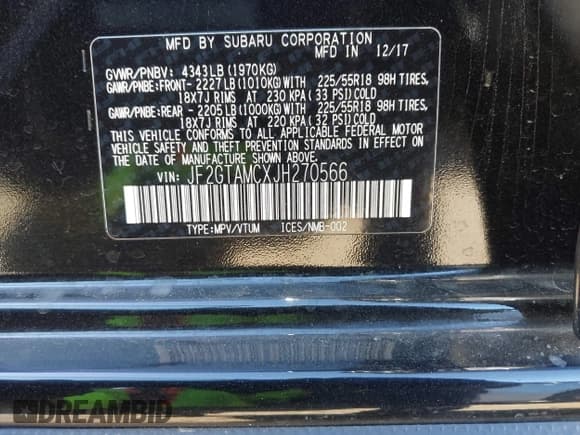 ✅ 2018 Subaru Crosstrek Limited • VIN: JF2GTAMCXJH270566 • Lot: 43820618. Listed on IAAI with 102,994 mi. Free auction sales archive from the USA and detailed vehicle history report at DreamBid. Image 9.