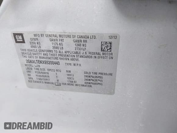 ✅ 2014 GMC Terrain SLT • VIN: 2GKALTEKXE6200443 • Lot: 41253956. Wystawiony na IAAI z przebiegiem 142 603 mil. Bezpłatny archiwum sprzedaży aukcyjnych z USA i szczegółowy raport historii pojazdu na DreamBid. Zdjęcie 9.