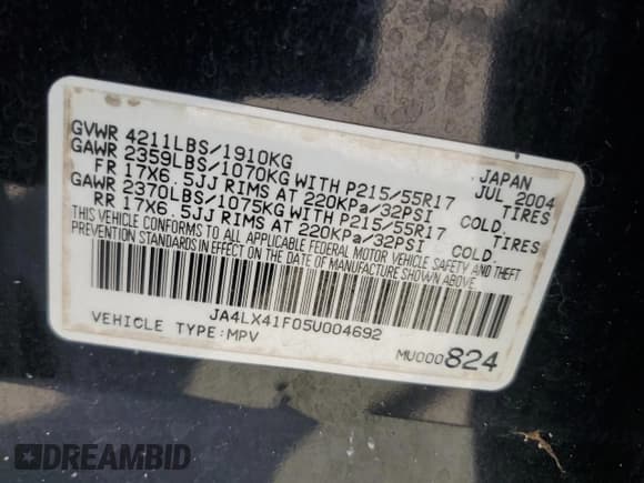 ✅ 2005 Mitsubishi Outlander XLS • VIN: JA4LX41F05U004692 • Лот: 60431695. Опубликован ранее на Copart с пробегом 218 356 миль. Бесплатный доступ к архиву аукционных продаж из США и подробный отчёт об истории автомобиля на DreamBid. Изображение 14.