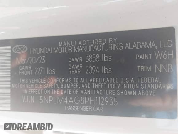 ✅ 2023 Hyundai Elantra SEL • VIN: 5NPLM4AG8PH112935 • Lot: 43342599. Listed on IAAI with 66,426 mi miles. Access the free auction sales archive from the USA and view a detailed vehicle history report at DreamBid. Image 9.