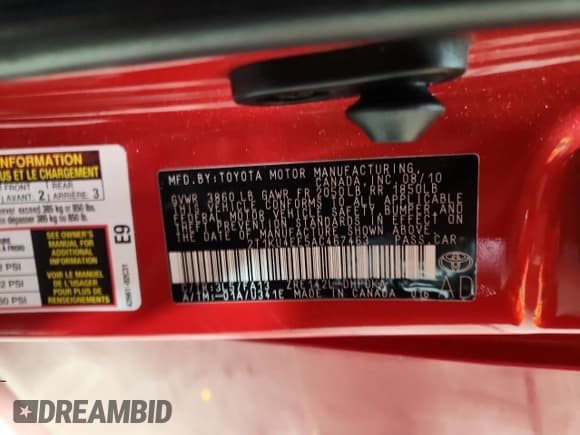 ✅ 2010 Toyota Matrix • VIN: 2T1KU4EE5AC467463 • Лот: 87104755. Опубликован ранее на Copart с пробегом 124 181 миль. Бесплатный доступ к архиву аукционных продаж из США и подробный отчёт об истории автомобиля на DreamBid. Изображение 12.