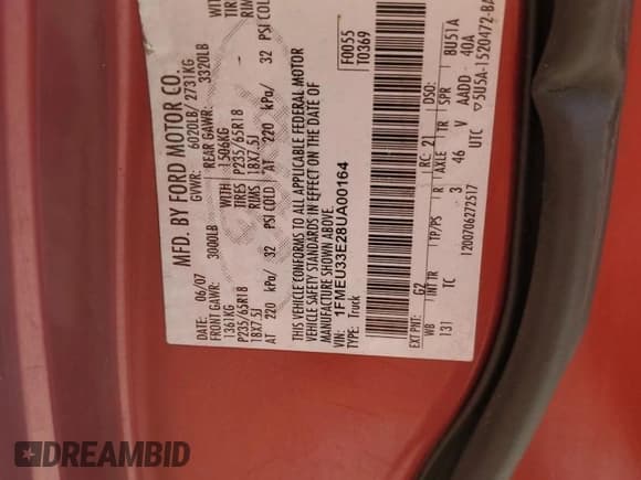 ✅ 2008 Ford Explorer Sport Trac Limited • VIN: 1FMEU33E28UA00164 • Лот: 62263225. Опубликован ранее на Copart с пробегом 237 696 миль. Бесплатный доступ к архиву аукционных продаж из США и подробный отчёт об истории автомобиля на DreamBid. Изображение 12.