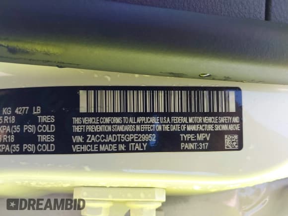 ✅ 2016 Jeep Renegade Limited • VIN: ZACCJADT5GPE29952 • Lot: 42023127. Listed on IAAI with 57,669 mi. Free auction sales archive from the USA and detailed vehicle history report at DreamBid. Image 9.