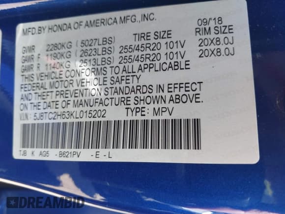 ✅ 2019 Acura RDX w/A-Spec Pkg • VIN: 5J8TC2H63KL015202 • Lot: 42389411. Wystawiony na IAAI z przebiegiem Nie podano. Bezpłatny archiwum sprzedaży aukcyjnych z USA i szczegółowy raport historii pojazdu na DreamBid. Zdjęcie 9.