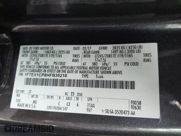 ✅ 2017 Ford F-150 XL • VIN: 1FTEX1CP8HFB35218 • Лот: 43085786. Опубликован ранее на IAAI с пробегом 113 489 миль. Бесплатный доступ к архиву аукционных продаж из США и подробный отчёт об истории автомобиля на DreamBid. Изображение 9.