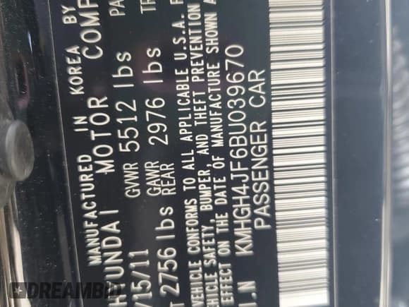 ✅ 2011 Hyundai Equus Ultimate • VIN: KMHGH4JF6BU039670 • Lot: 71631415. Wystawiony na Copart z przebiegiem 112 456 mil. Bezpłatny archiwum sprzedaży aukcyjnych z USA i szczegółowy raport historii pojazdu na DreamBid. Zdjęcie 12.