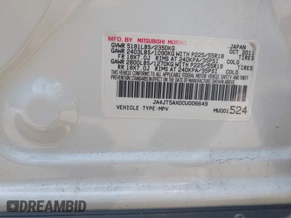 ✅ 2012 Mitsubishi Outlander GT • VIN: JA4JT5AX0CU006649 • Lot: 42525093. Wystawiony na IAAI z przebiegiem 147 332 mil. Bezpłatny archiwum sprzedaży aukcyjnych z USA i szczegółowy raport historii pojazdu na DreamBid. Zdjęcie 9.