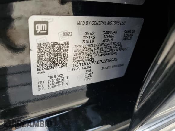 ✅ 2023 GMC Sierra 1500 Denali Ultimate • VIN: 1GTUUHEL6PZ239985 • Лот: 71516055. Опубликован ранее на Copart с пробегом 28 710 миль. Бесплатный доступ к архиву аукционных продаж из США и подробный отчёт об истории автомобиля на DreamBid. Изображение 12.