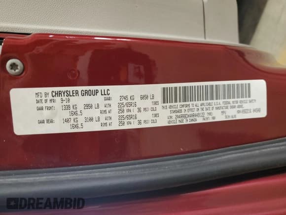 ✅ 2010 Chrysler Town & Country Touring Plus • VIN: 2A4RR8DX4AR449122 • Lot: 81642995. Wystawiony na Copart z przebiegiem 119 456 mil. Bezpłatny archiwum sprzedaży aukcyjnych z USA i szczegółowy raport historii pojazdu na DreamBid. Zdjęcie 13.