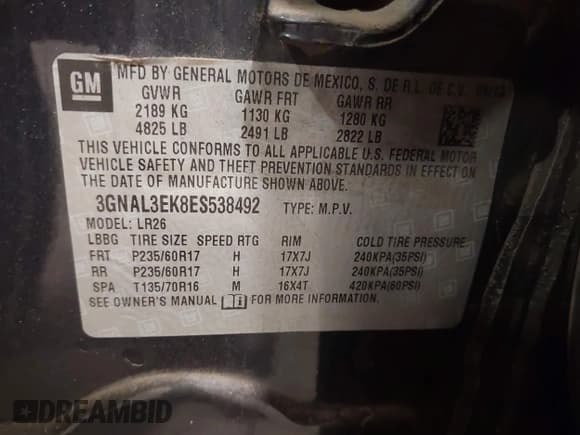 ✅ 2014 Chevrolet Captiva Sport LT • VIN: 3GNAL3EK8ES538492 • Lot: 42235966. Wystawiony na IAAI z przebiegiem 207 294 mil. Bezpłatny archiwum sprzedaży aukcyjnych z USA i szczegółowy raport historii pojazdu na DreamBid. Zdjęcie 9.