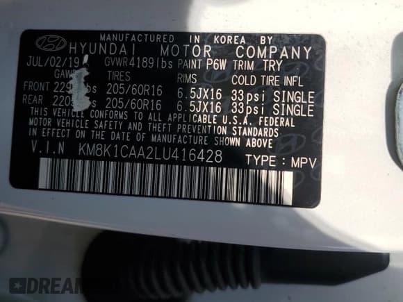 ✅ 2020 Hyundai Kona SE • VIN: KM8K1CAA2LU416428 • Лот: 67557884. Опубликован ранее на Copart с пробегом 81 539 миль. Бесплатный доступ к архиву аукционных продаж из США и подробный отчёт об истории автомобиля на DreamBid. Изображение 14.