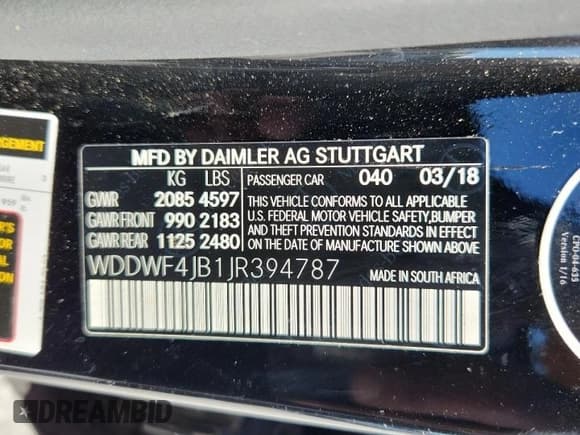 ✅ 2018 Mercedes-Benz C 300 • VIN: WDDWF4JB1JR394787 • Lot: 90536795. Listed on Copart with 46,956 mi. Free auction sales archive from the USA and detailed vehicle history report at DreamBid. Image 13.