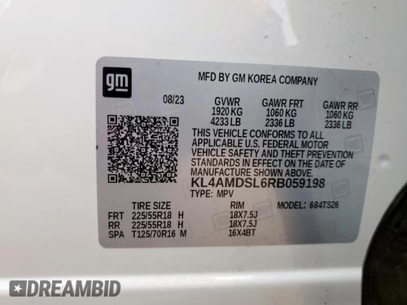 ✅ 2024 Buick Encore GX Sport Touring • VIN: KL4AMDSL6RB059198 • Lot: 60701795. Wystawiony na Copart z przebiegiem 21 401 mil. Bezpłatny archiwum sprzedaży aukcyjnych z USA i szczegółowy raport historii pojazdu na DreamBid. Zdjęcie 13.
