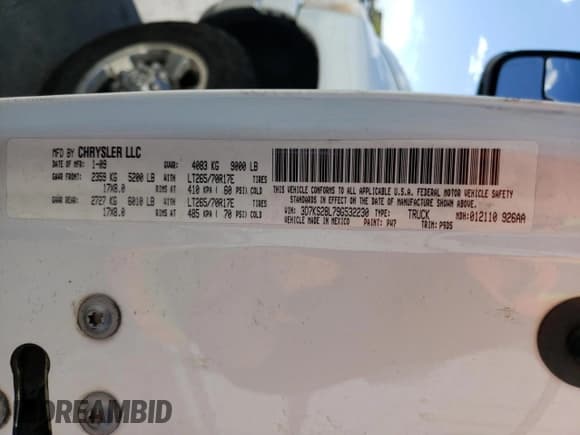 ✅ 2009 Dodge 2500 SLT • VIN: 3D7KS28L79G532230 • Лот: 55668525. Опубликован ранее на Copart с пробегом 339 544 миль. Бесплатный доступ к архиву аукционных продаж из США и подробный отчёт об истории автомобиля на DreamBid. Изображение 12.